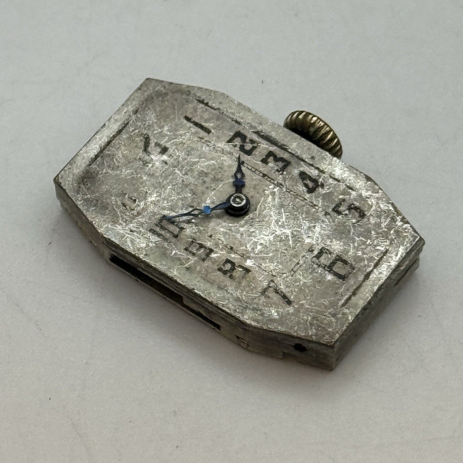 15.1mm Running Art Deco Tank Watch Movement Dial Hands Restoration Repair Parts