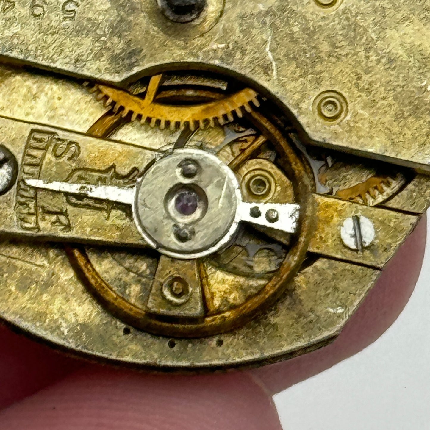 35.9mm Antique Interesting Key Wound Pocket Watch Movement PARTS REPAIR SPARES