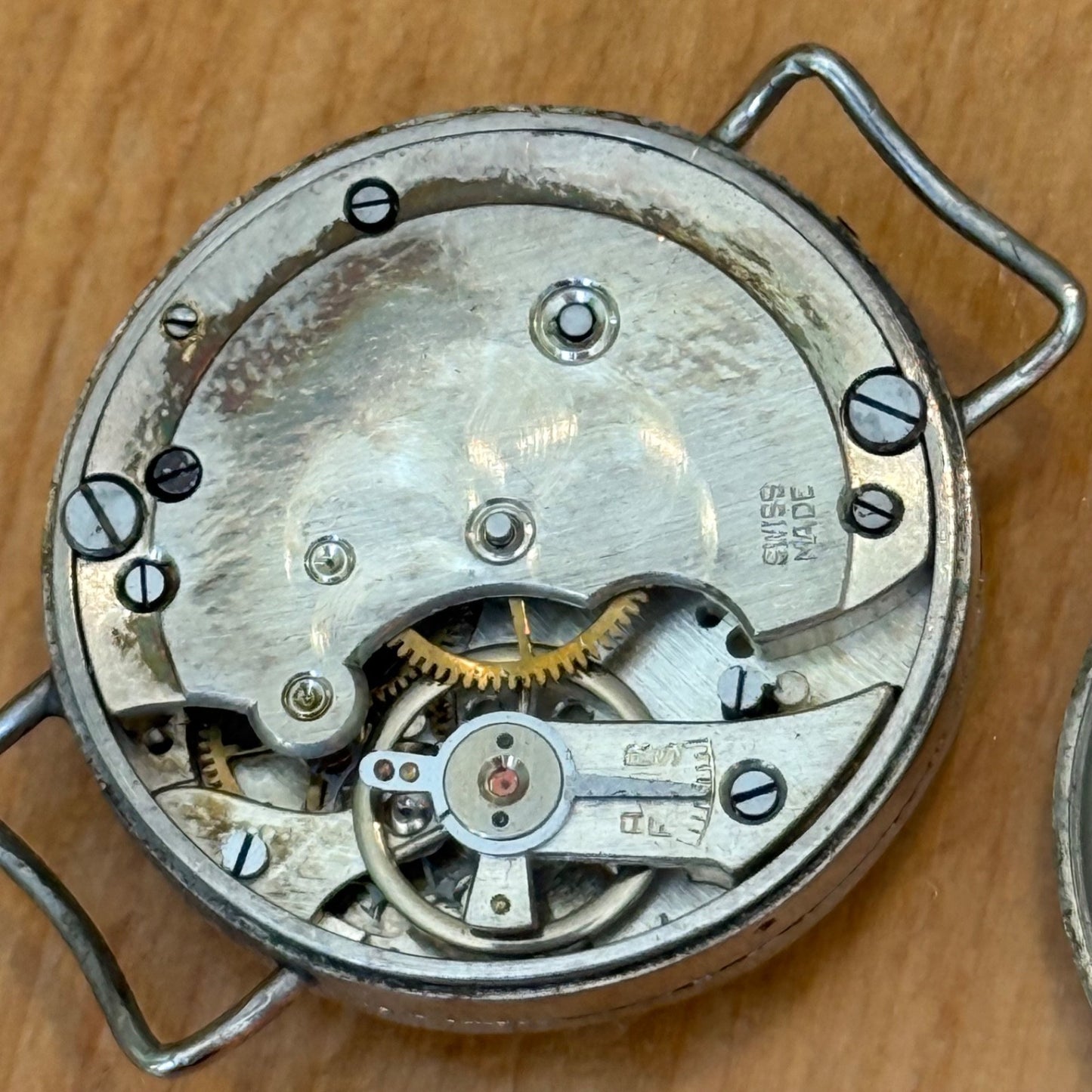 26mm Vintage Art Deco Trench Watch Swiss Made Manual Wind For PARTS / REPAIR