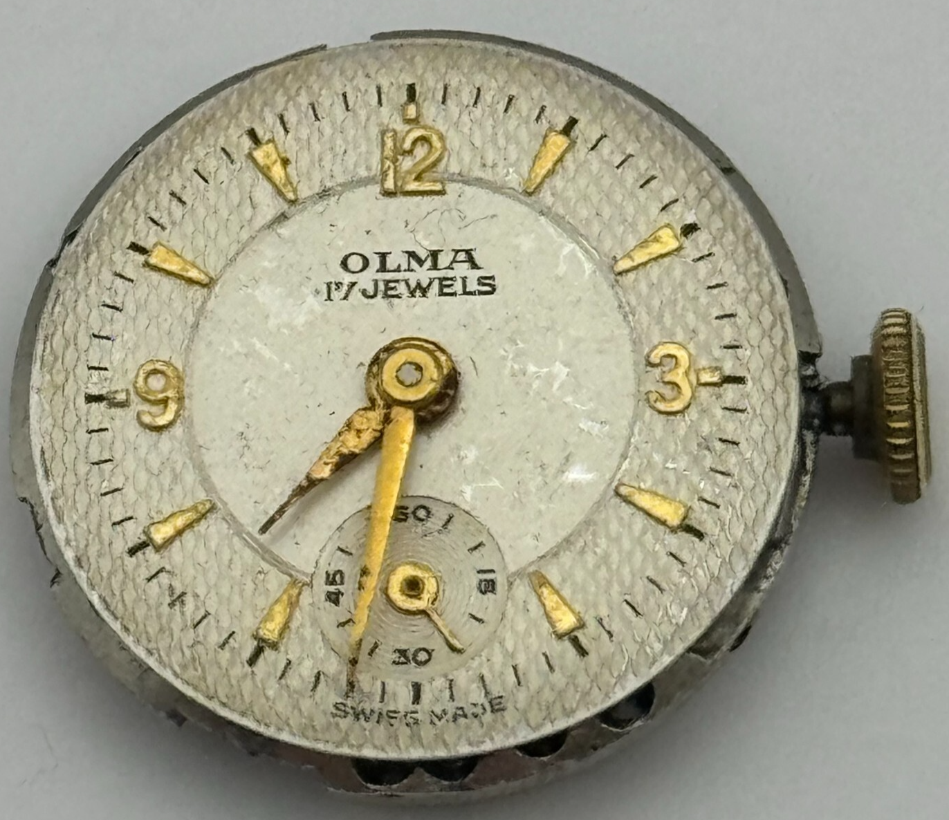 19.6mm Olma Ladies AS 970 Manual Wind Swiss Made 17 Jewels Watch Movement PARTS