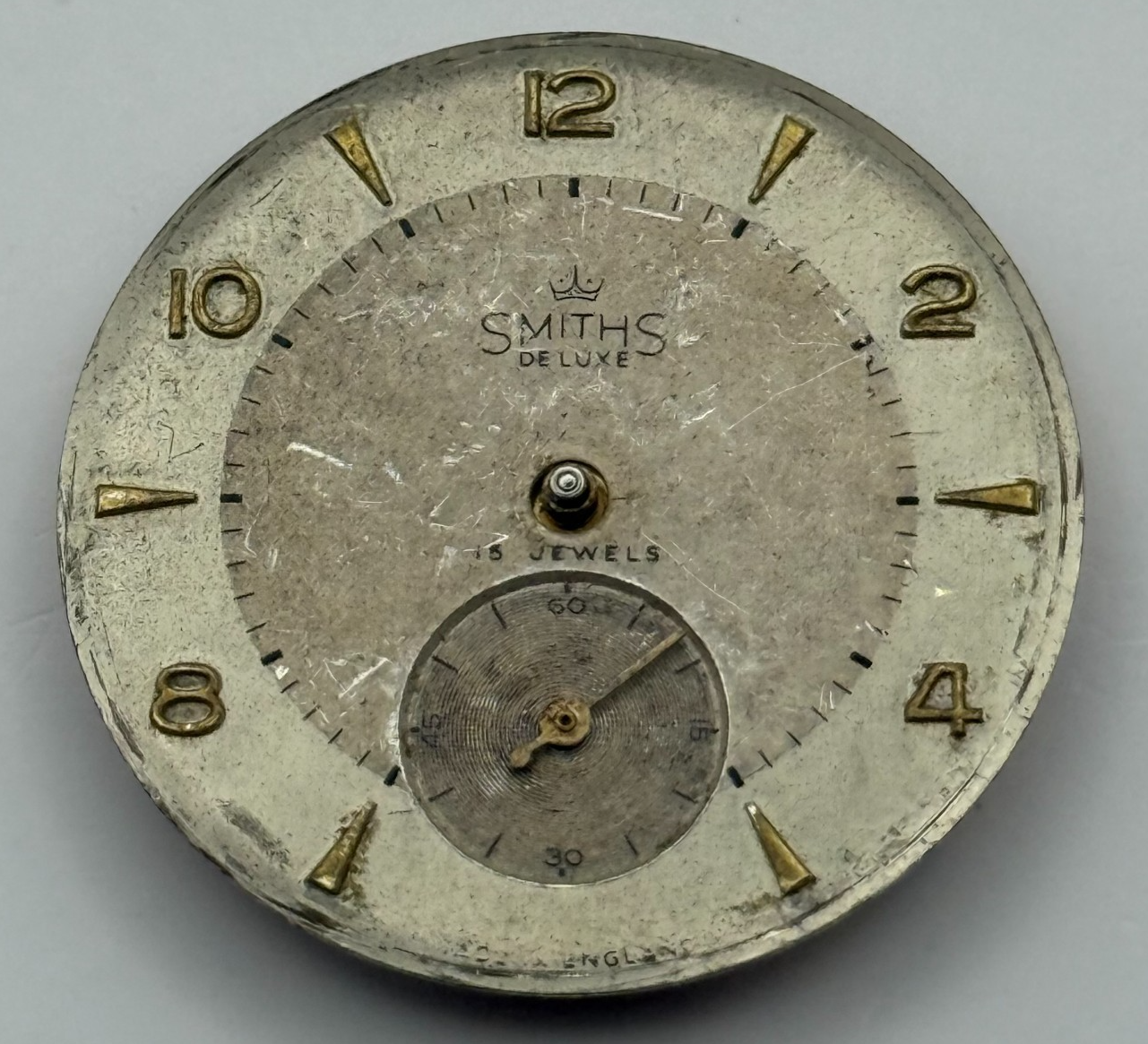 Smiths De Luxe 15 Jewels C268882 Watch Movement Manual Wind Vintage Parts 26.9mm