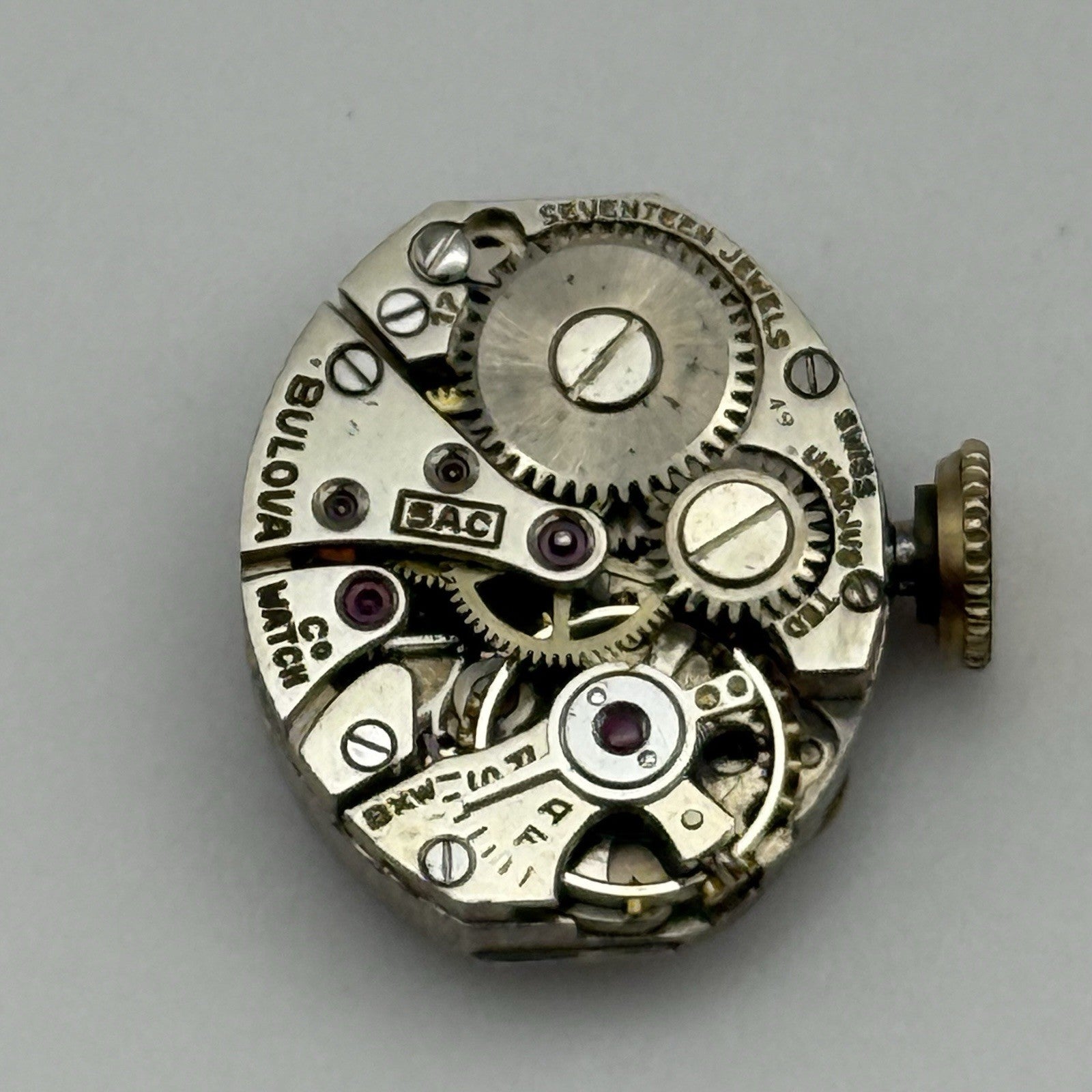 Bulova 5AC Ladies Manual Wind Watch Movement Vintage Swiss PARTS REPAIR 13.1mm