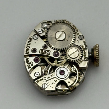 Bulova 5AC Ladies Manual Wind Watch Movement Vintage Swiss PARTS REPAIR 13.1mm