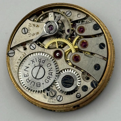 Buren 410 Grand Prix Watch Movement Manual Wind Vintage Parts Repair 25.1mm