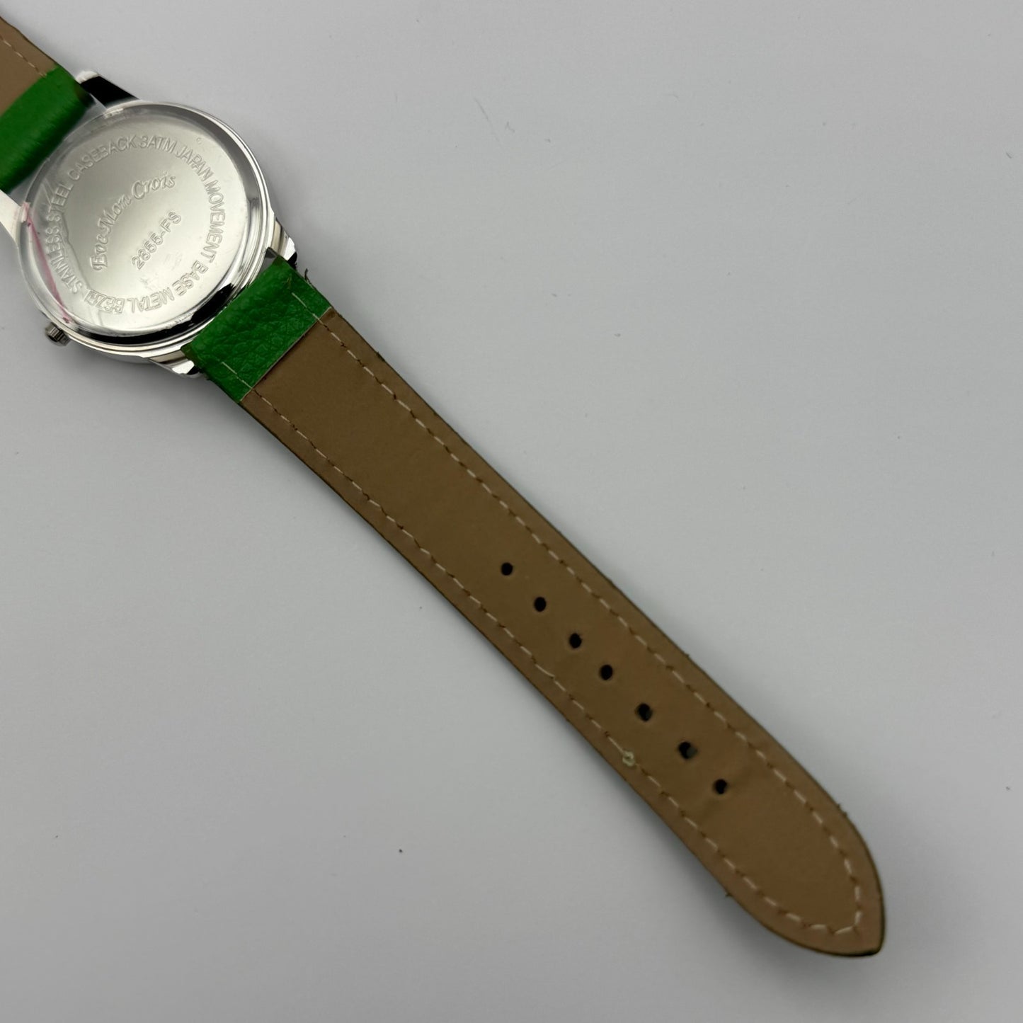 Eve Mon Crios Ladies Quartz Watch Lime Slice Dial Green Strap Japan Working 36mm