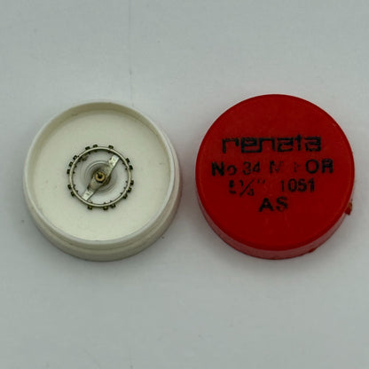 AS 1051 Balance Wheel Complete And Spring 5 1/4’’’ 34 M Watch Movement Parts