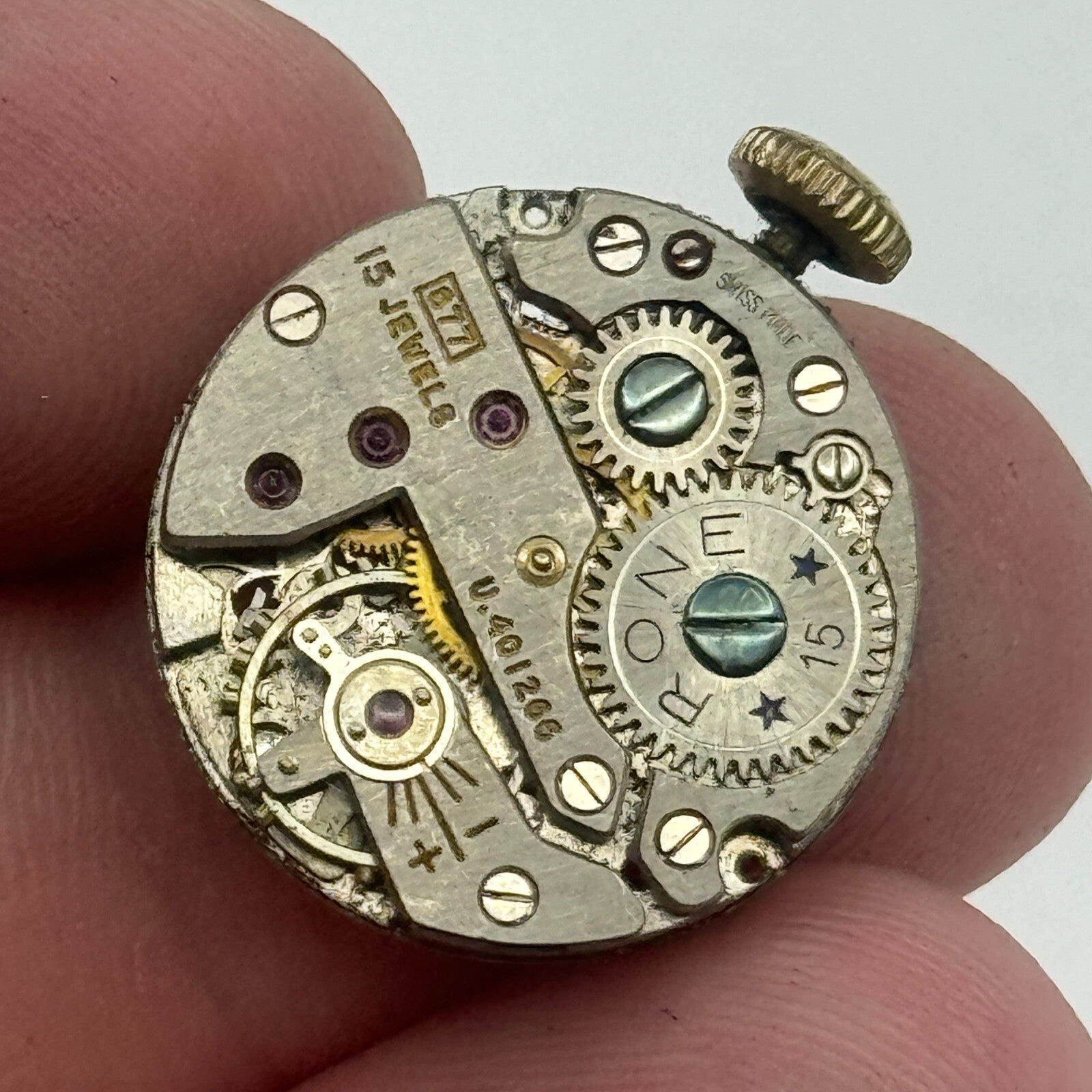 19.6mm Rone 877 FHF 63 Balance Ok Manual Wind Swiss Watch Movement PARTS SPARES