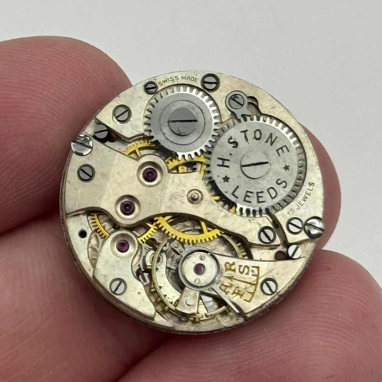 23.6mm H Stone Leeds 15 Jewels Sub Seconds Manual Wind Watch Movement For PARTS