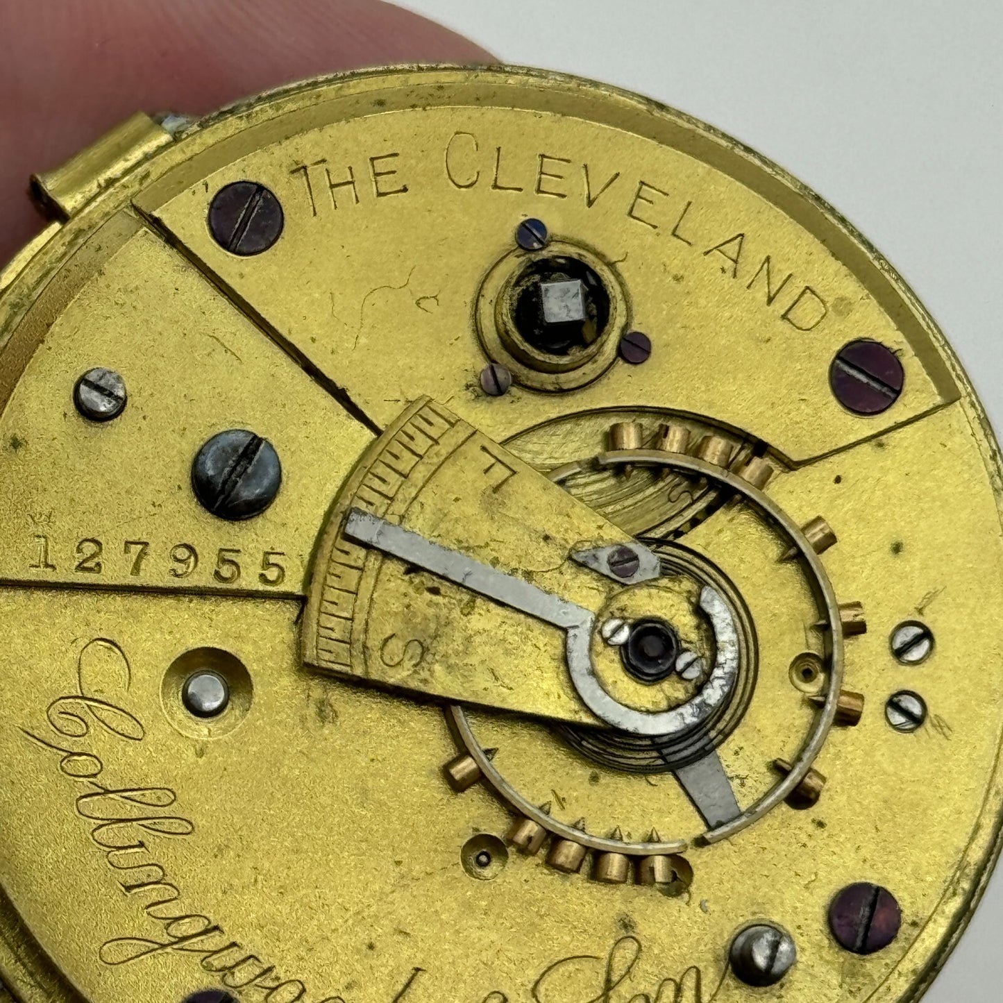 44.9mm Antique Collingwood & Son The Cleveland Pocket Watch Movement PARTS SPARE