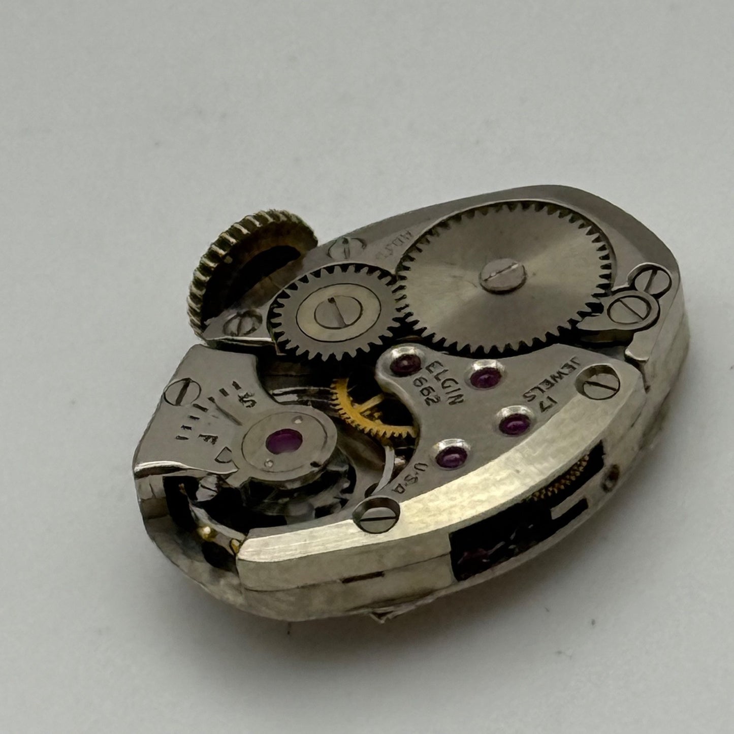 Elgin 662 Watch Movement 17 Jewels USA Vintage American Parts Repair 14.3mm