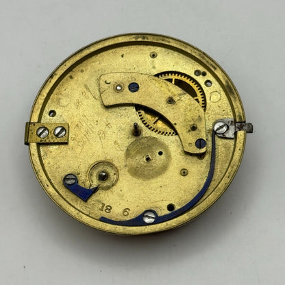 Fusee Pocket Watch Movement Antique English Key Wound Parts Repair Spares 46.7mm
