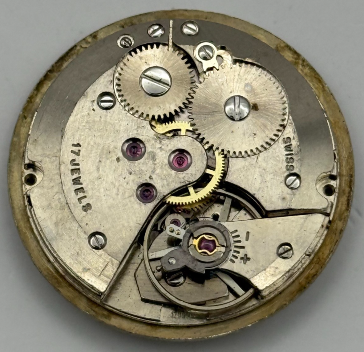 AS 1702/03 Watch Movement Date Rotary Manual Wind Vintage Swiss Parts 25.9mm