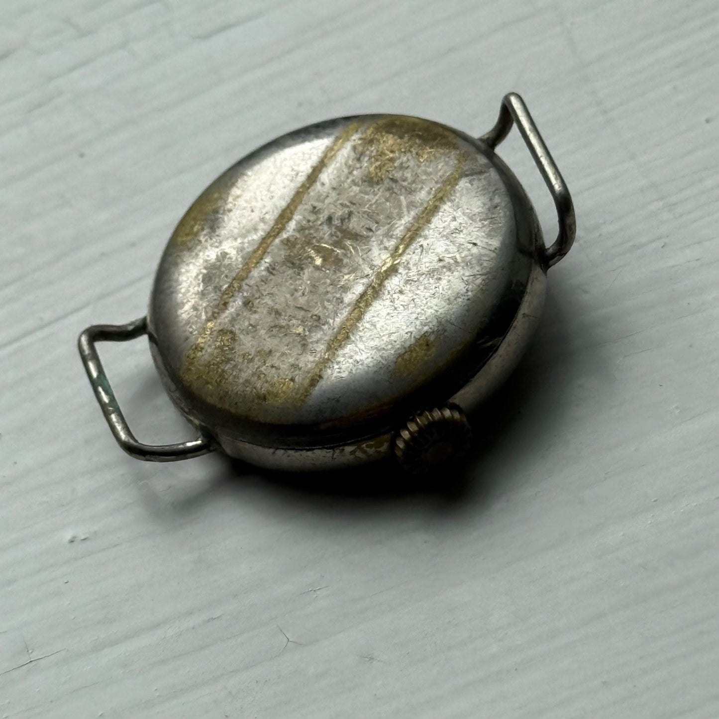 26mm Vintage Medana Trench Style Partial Swiss Manual Wind Watch PARTS / REPAIR