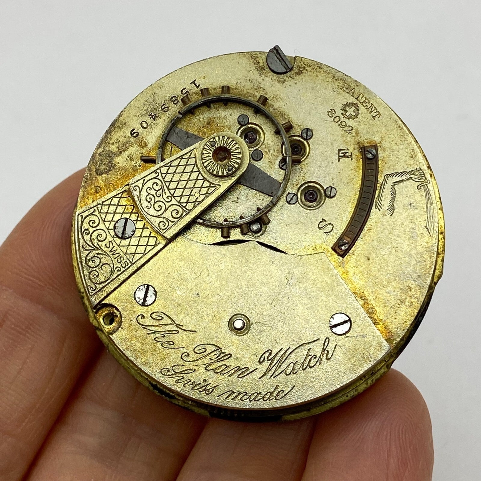 45.6mm Antique The Plan Watch Swiss Made Pocket Watch Movement PARTS REPAIR