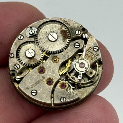 23.6mm Unidentified 15 Jewels Manual Wind Watch Movement Swiss Vintage PARTS