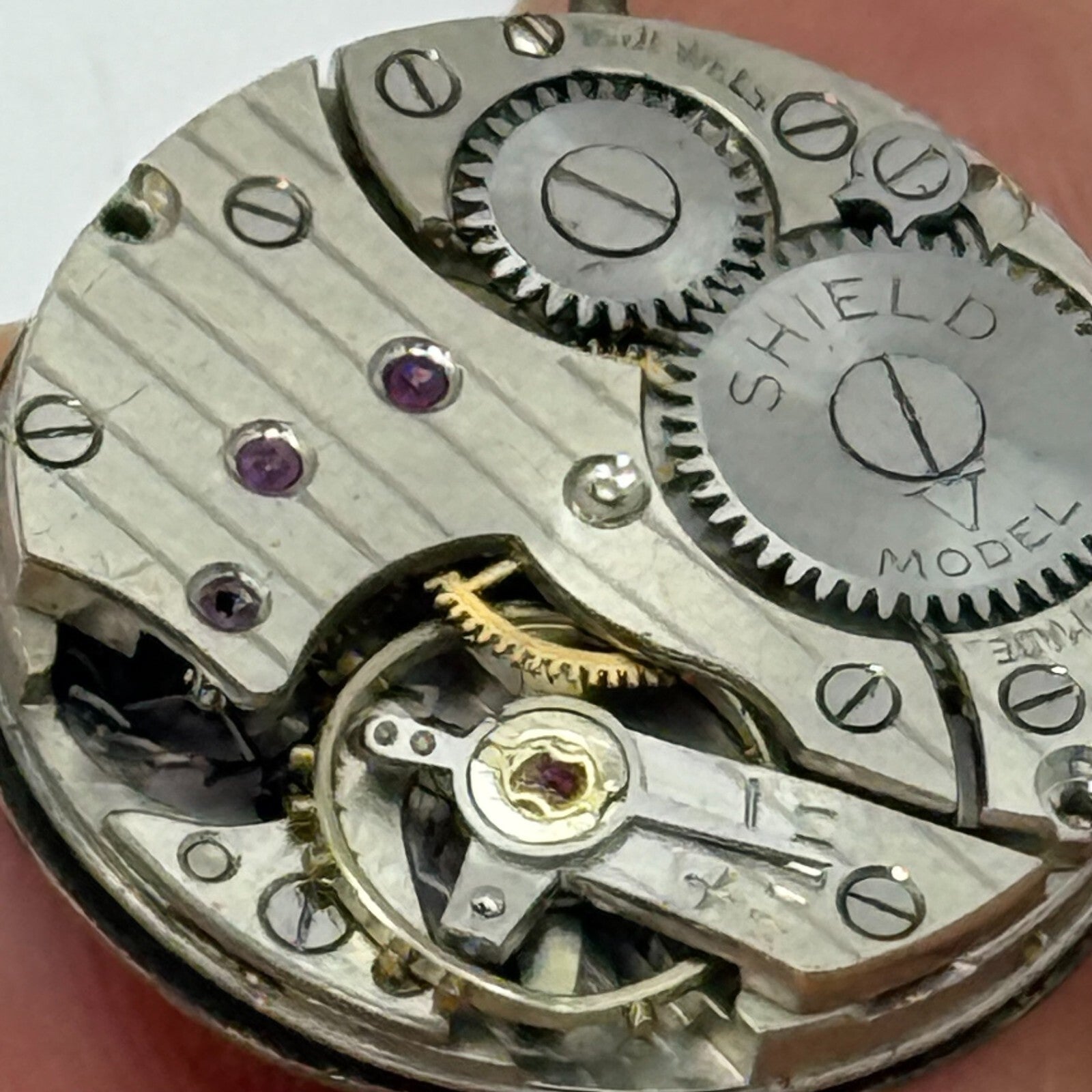 23.6mm Vintage Shield V Model Peseux 170 Manual Wind Watch Movement PARTS REPAIR