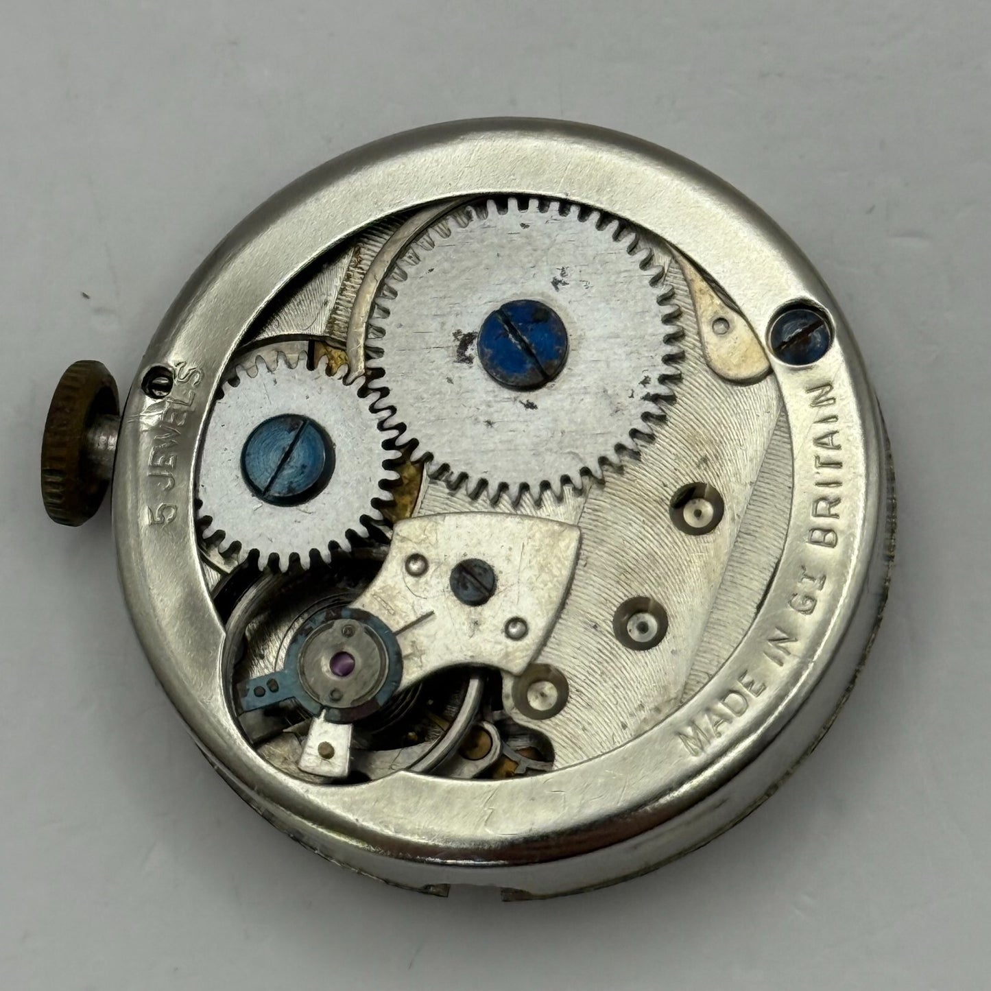 30mm Vintage Men’s Ingersoll 5 Jewels Great Britain Manual Wind Watch Movement