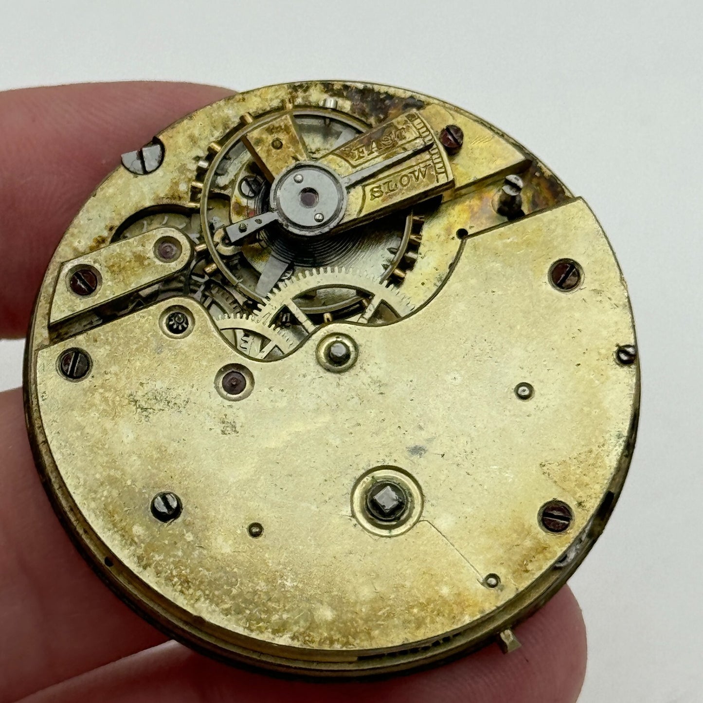 42.7mm Unidentified Antique Key Wound Pocket Watch Movement PARTS SPARES REPAIRS