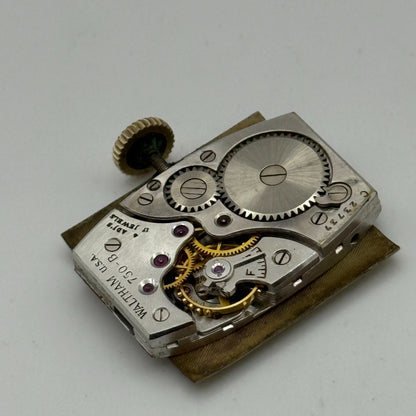 Waltham 750-B American Tank Rectangle Sub Seconds Watch Movement Parts Repair