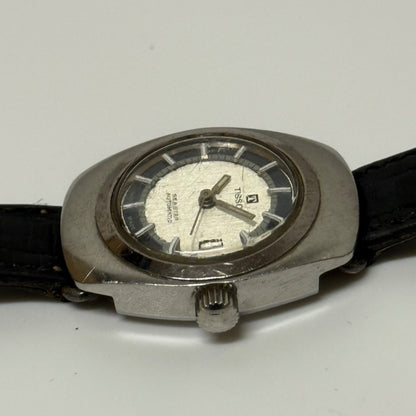 25mm Vintage Tissot Seastar Date Dial Ladies Swiss Stainless Watch PARTS REPAIR