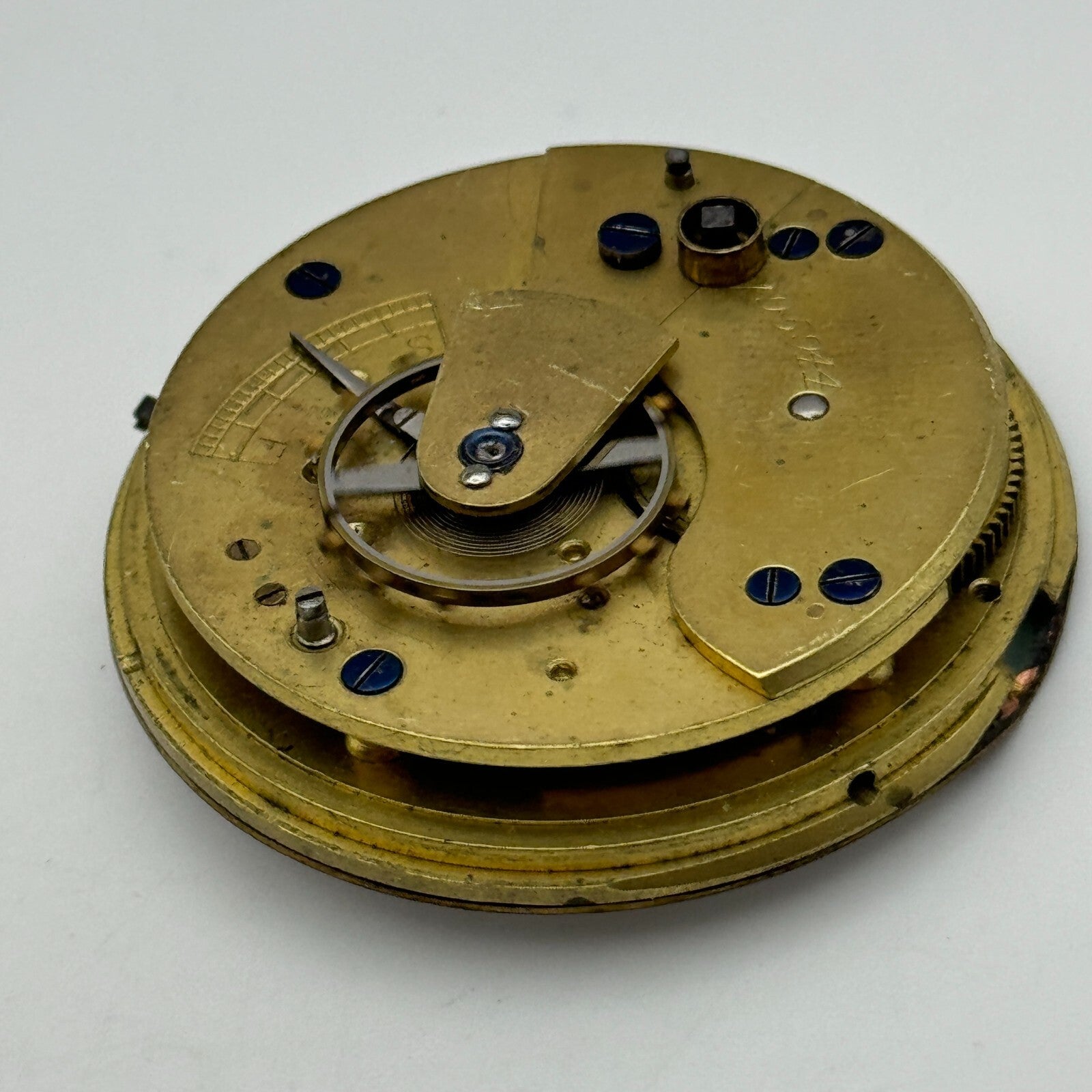 45mm Antique J W Johnston & Son Carlisle Key Wound Pocket Watch Movement PARTS