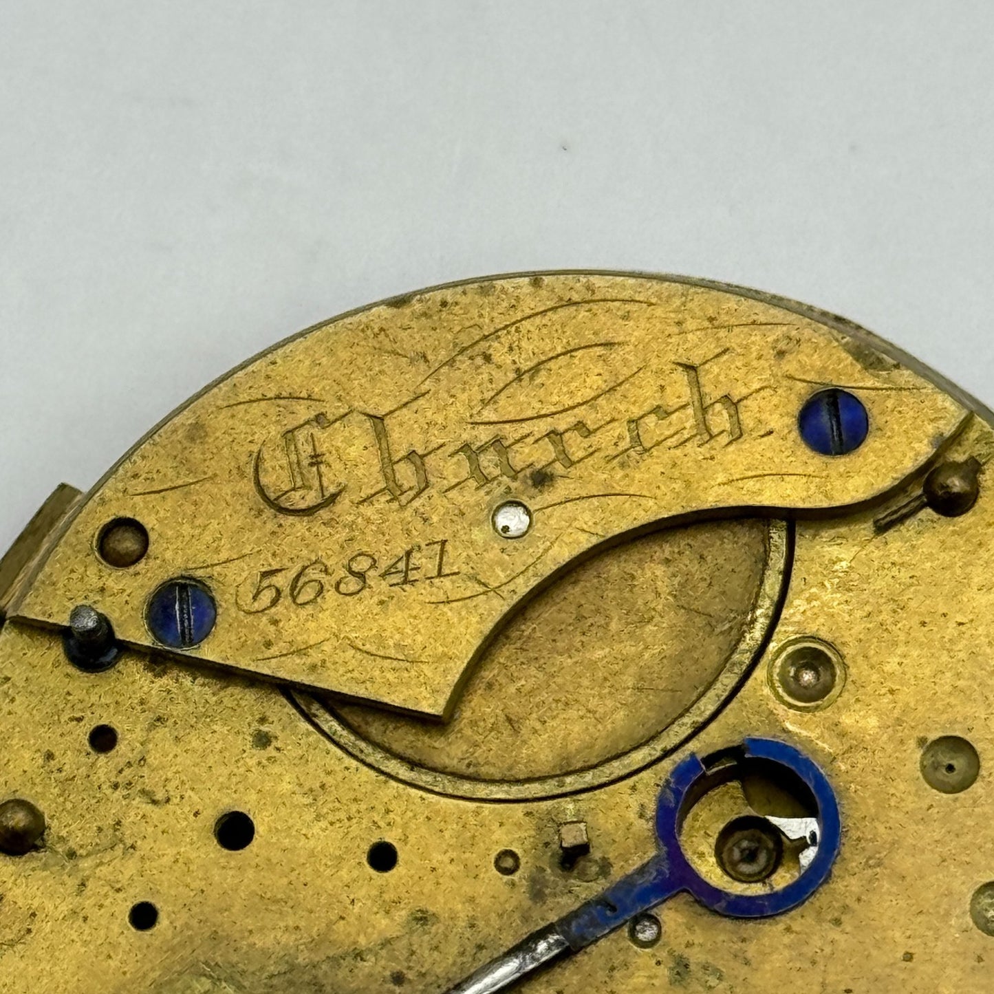 Fusee Pocket Watch Movement Antique English Key Wound Parts Repair Spares 46.9mm