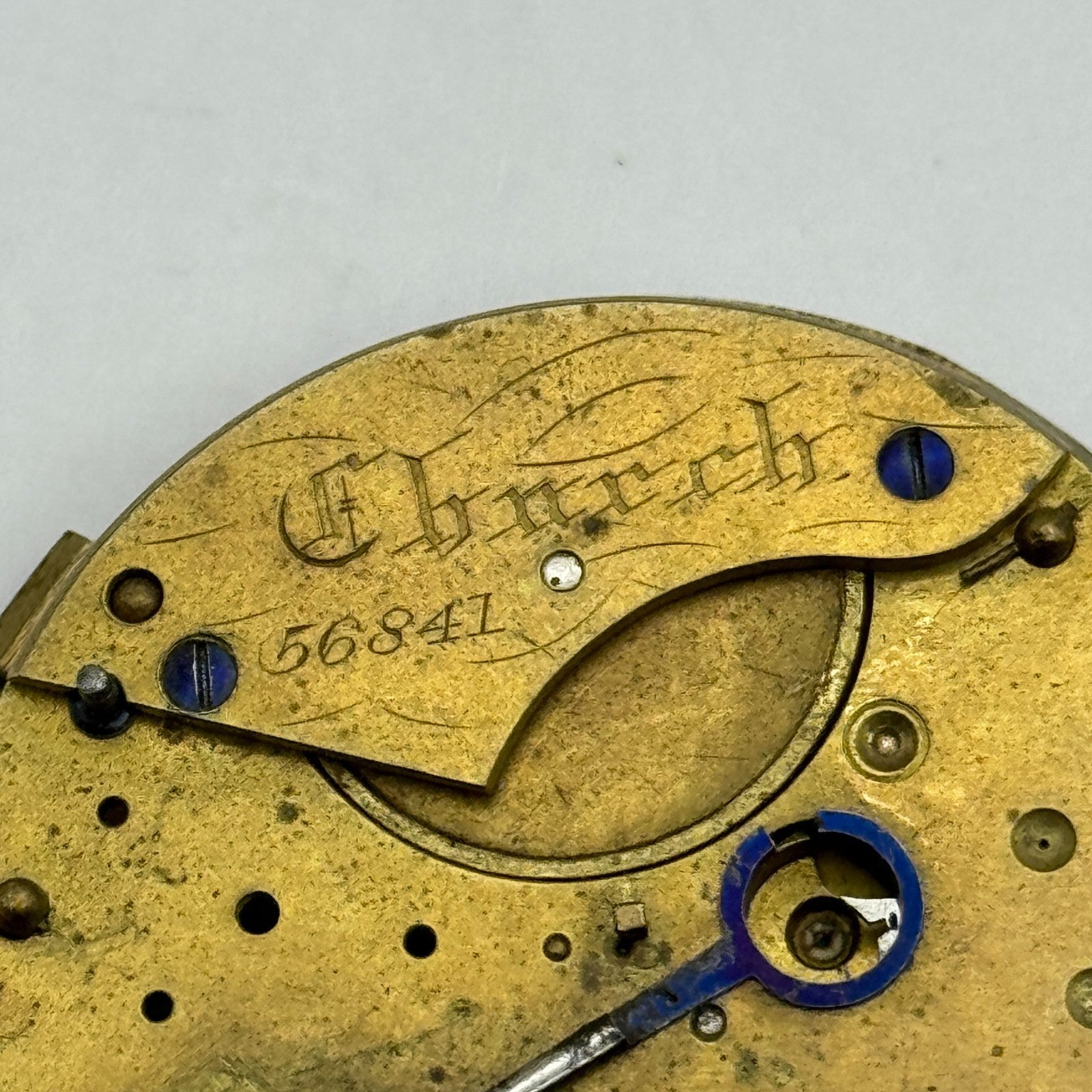 Fusee Pocket Watch Movement Antique English Key Wound Parts Repair Spares 46.9mm