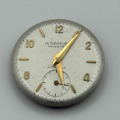 FHF 70 Watch Movement H Samuel Manual Wind Vintage Swiss Parts Repair 23.4mm