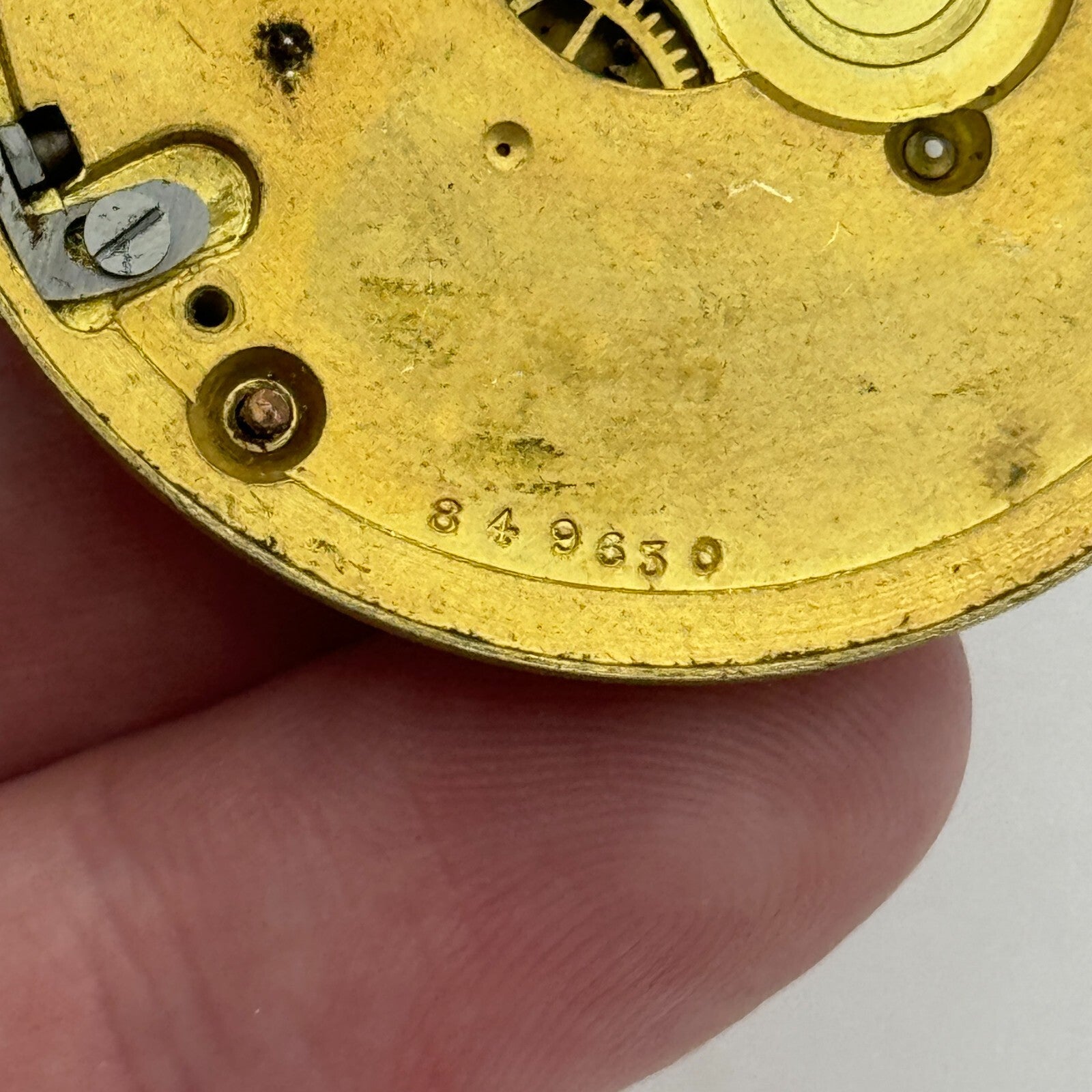 44.6mm Antique Reversing Pinion Key Wound English Pocket Watch Movement PARTS