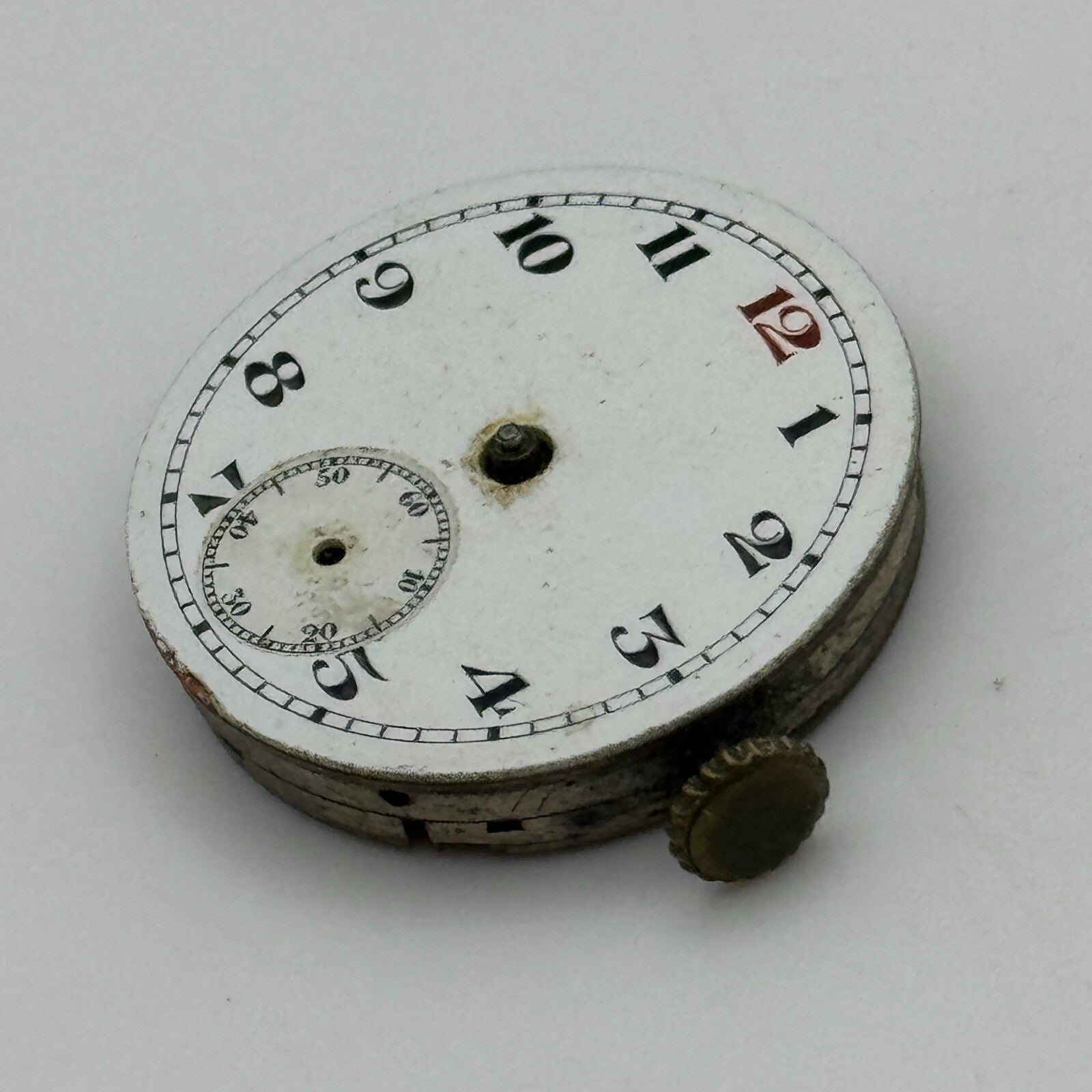 23.9mm Unidentified Swiss Sub Seconds Trench Watch Movement Manual Wind PARTS