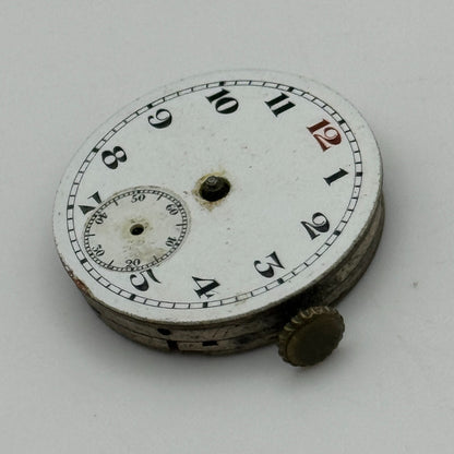 23.9mm Unidentified Swiss Sub Seconds Trench Watch Movement Manual Wind PARTS