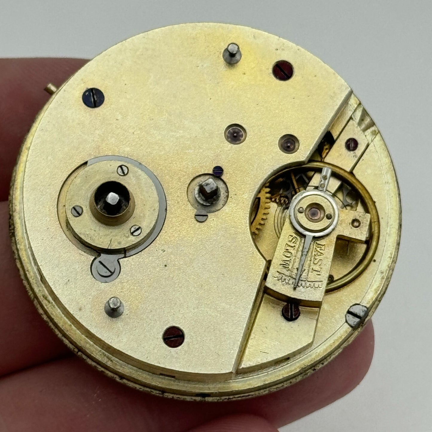 45.1mm Antique Unidentified Key Wound Pocket Watch Movement PARTS REPAIR SPARES
