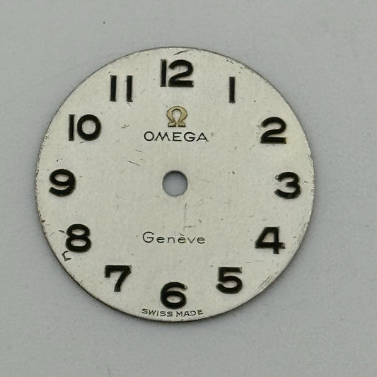 17.5mm Vintage Circular Geneve Omega Ladies Silver Tone Watch Dial Spares Parts