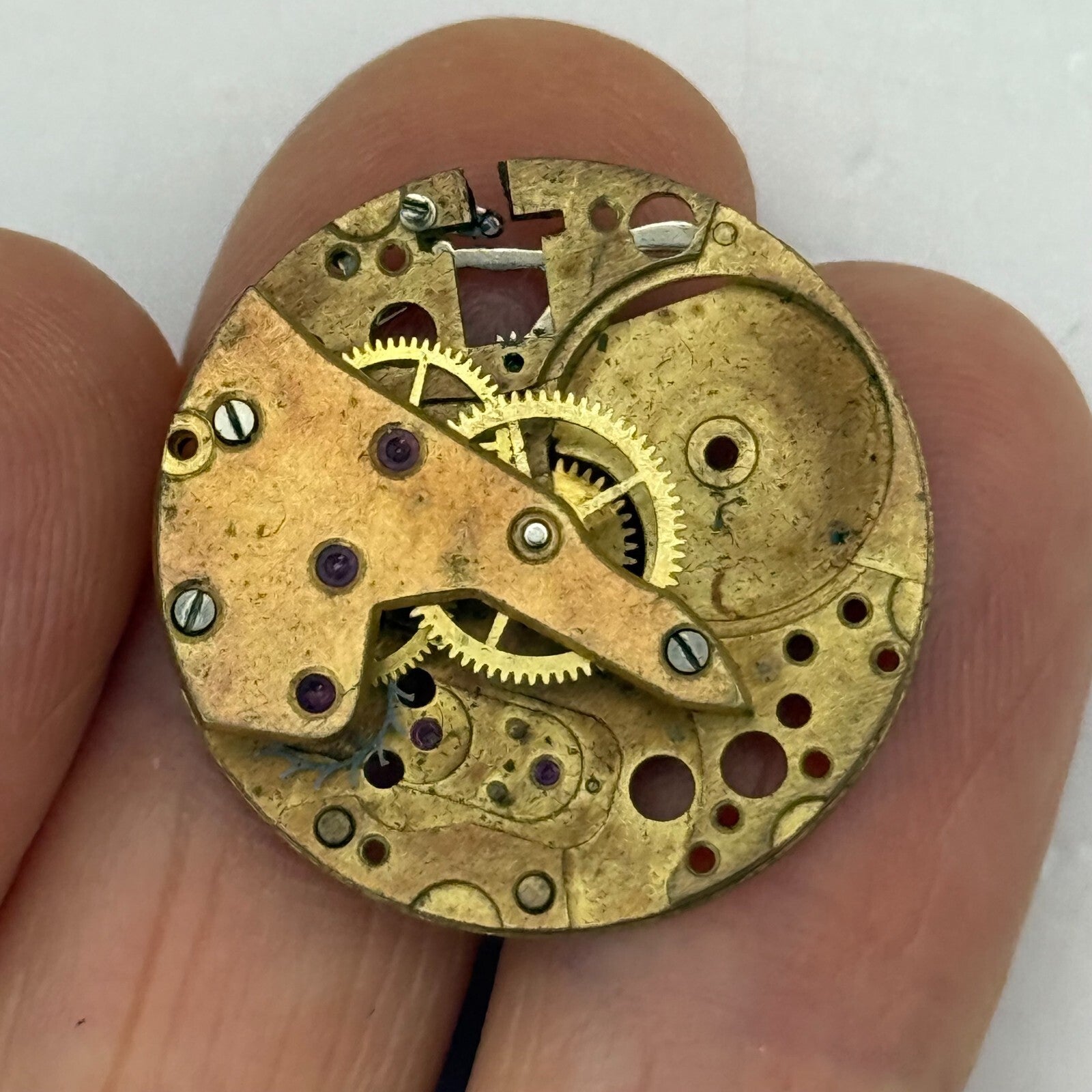 23.6mm Vintage Cupillard Cal 233 Manual Wind Partial Watch Movement PARTS REPAIR