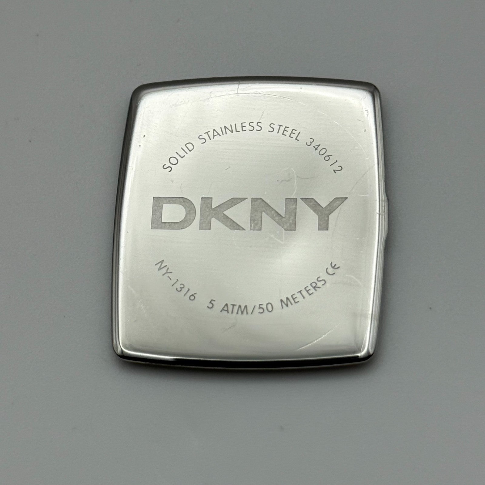 DKNY NY-1316 Quartz Watch Date Dial Black Leather Strap 34mm PARTS REPAIR