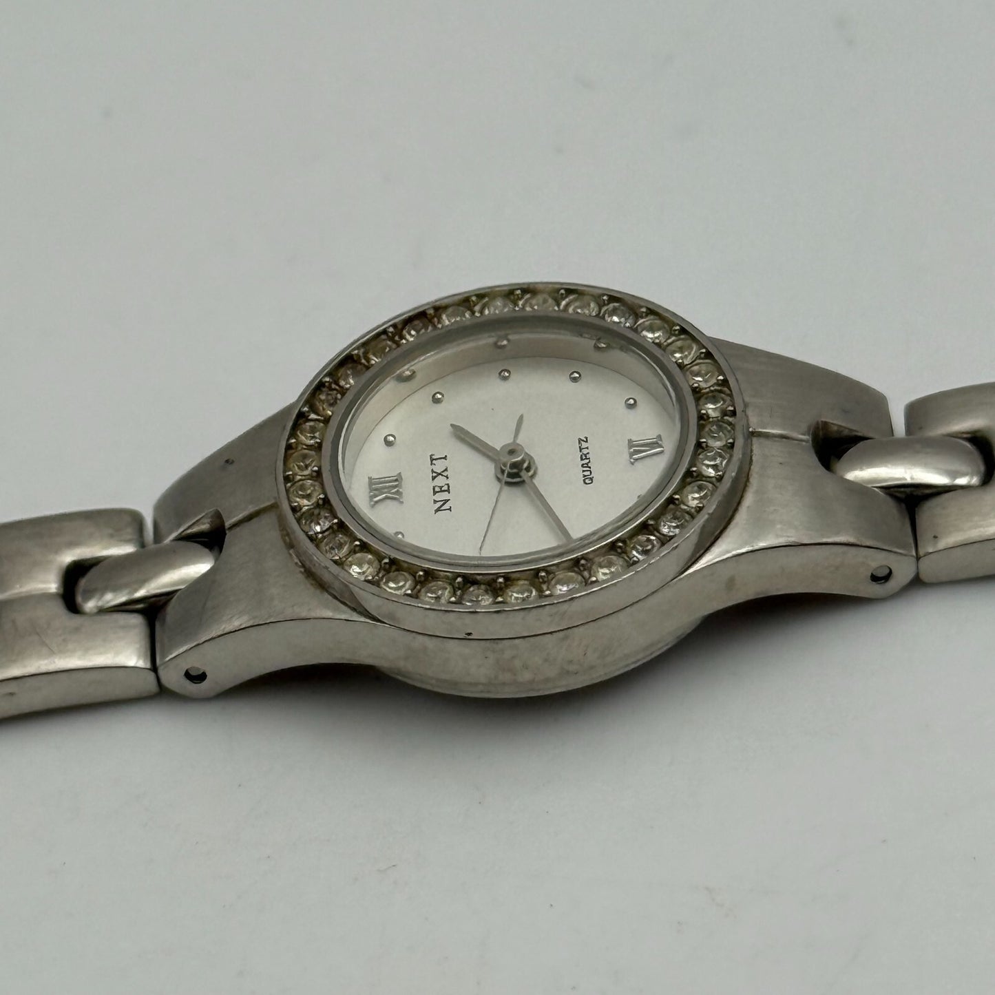 22mm Working Ladies Next M77459 Silver Tone Jewelled Quartz Watch 6 Inches