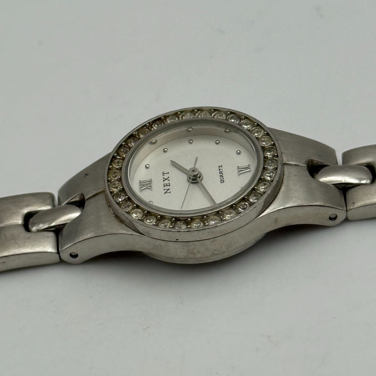 22mm Working Ladies Next M77459 Silver Tone Jewelled Quartz Watch 6 Inches