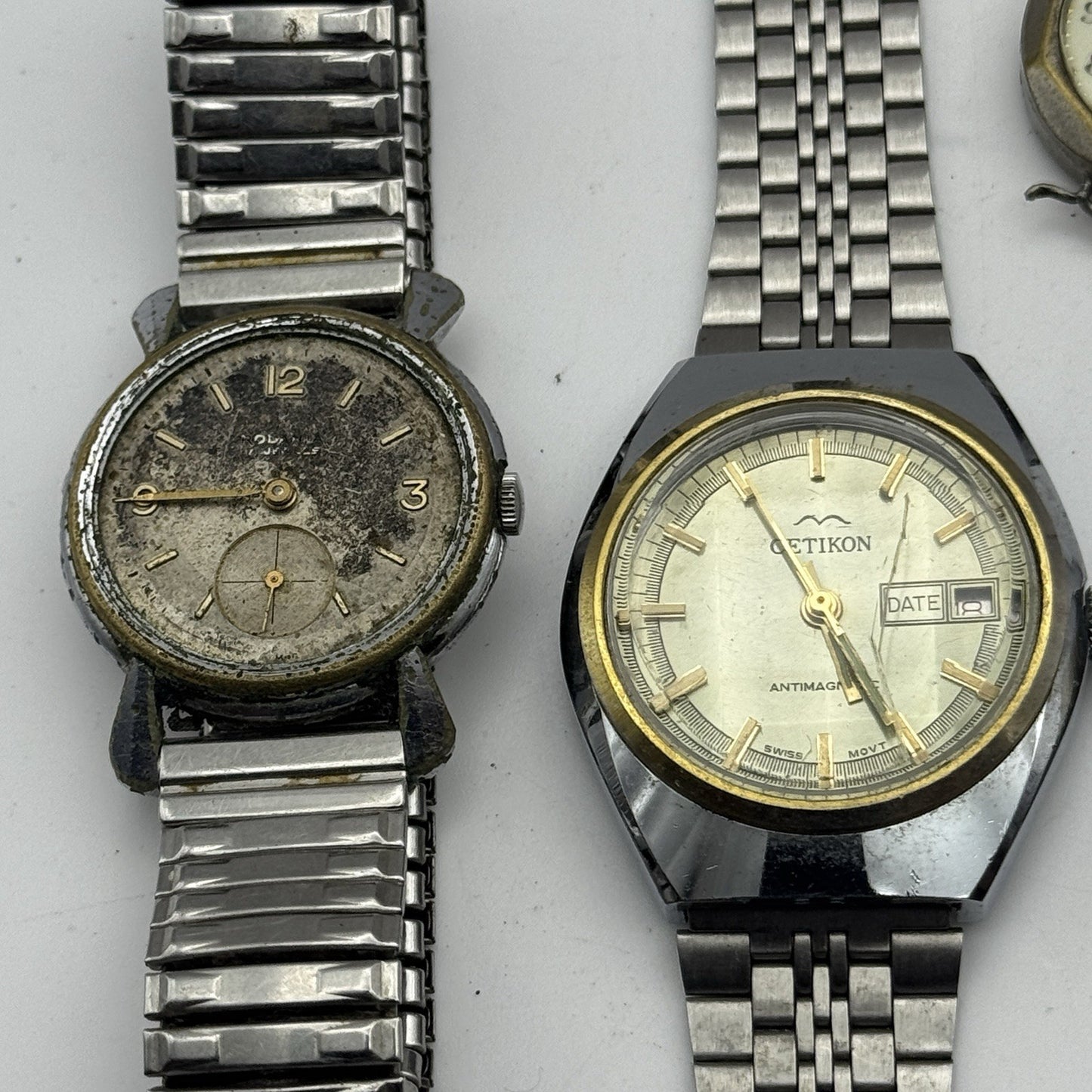 Bundle Of 4 Vintage Men’s Watches Mechanical Wind Up Job Lot Parts Repair Spares
