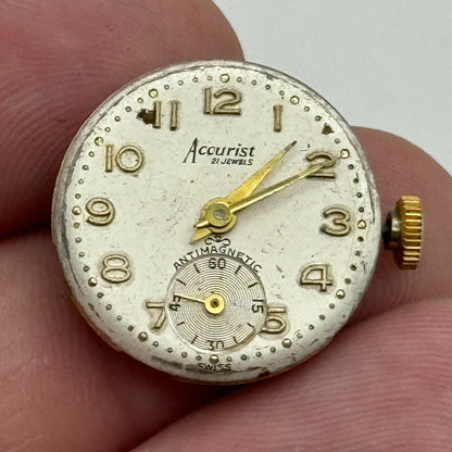 19.7mm Accurist AS A Schild 1156 Manual Wind 21 Jewel Watch Movement PARTS SPARE