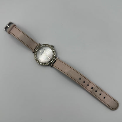 Solo Ladies Quartz Watch MOP Dial Crystal Accents Leather Strap Working 33mm