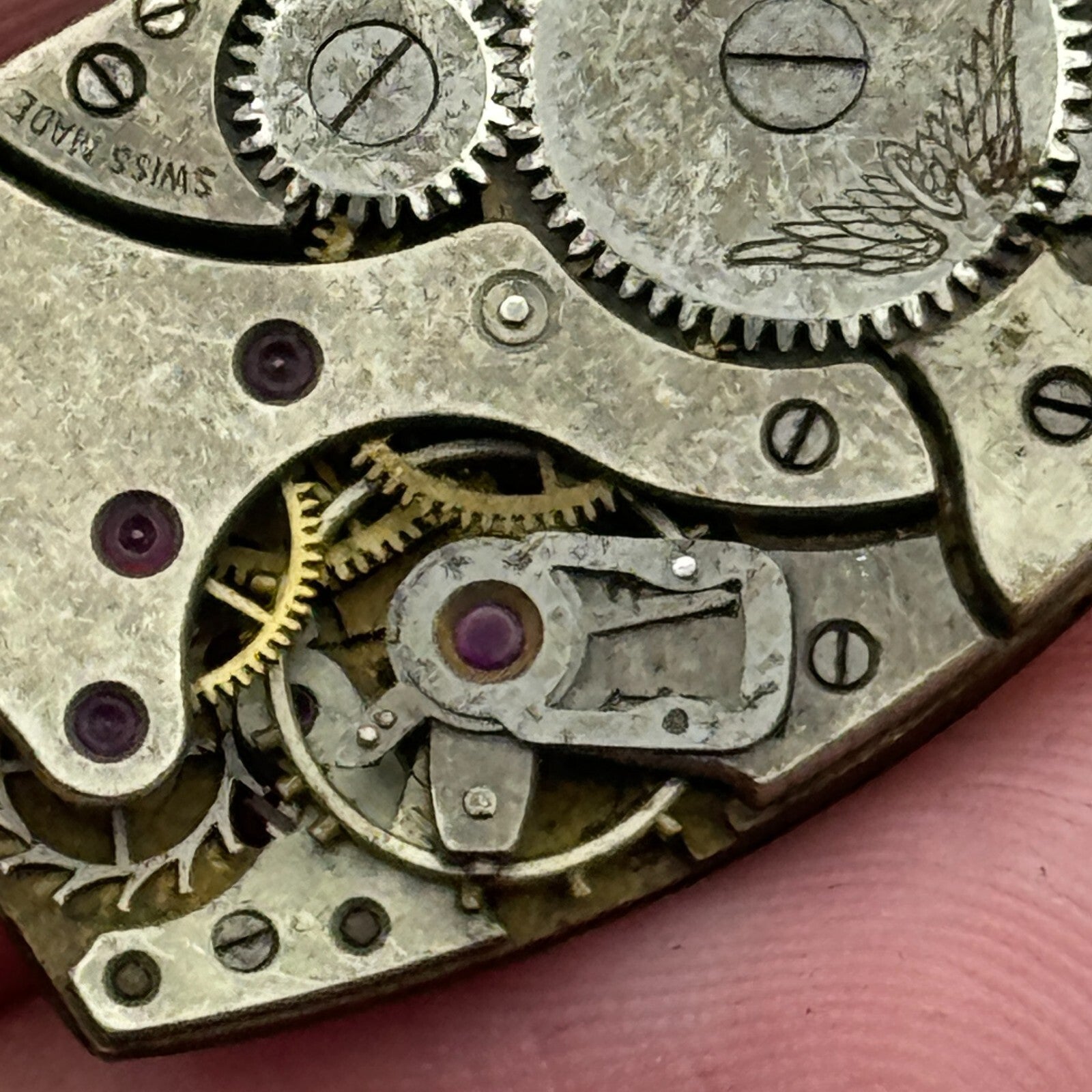 19mm Peseux P Rotary Maximus 15 Jewels Tank Manual Wind Watch Movement PARTS