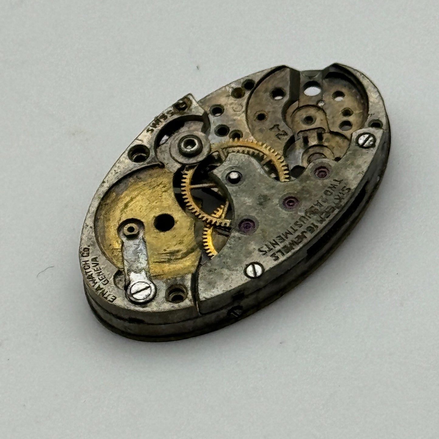 15.2mm Etna Watch Co As 24 A Schild Partial Manual Wind Watch Movement PARTS
