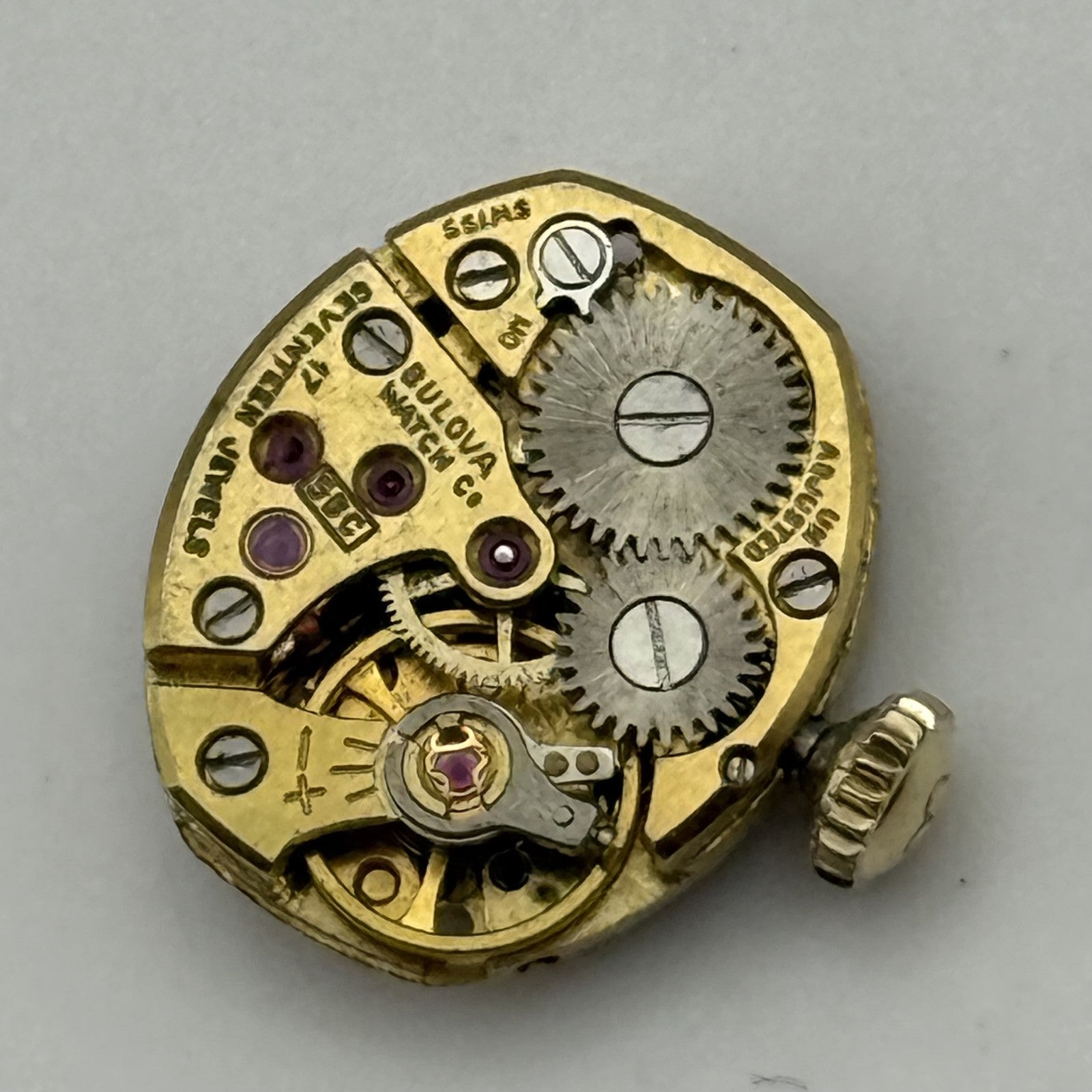 12.9mm Vintage Bulova 5BC Manual Wind Watch Movement PARTS REPAIR