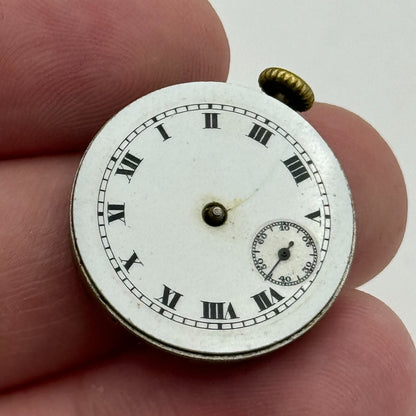 23.6mm Unidentified Balance Intact Trench Watch Movement Manual Wind Swiss PARTS