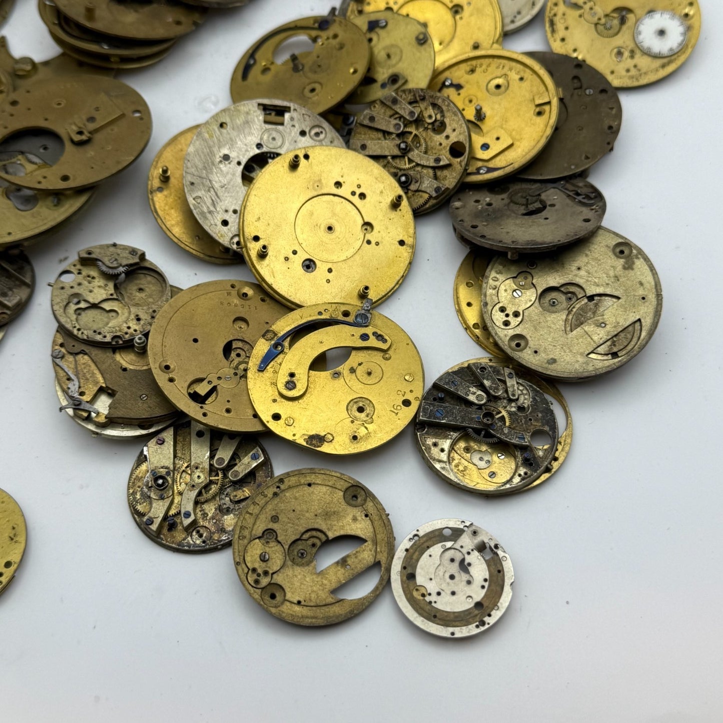 Large Bundle Of Antique Partial Pocket Watch Movements Joblot PARTS REPAIR SPARE