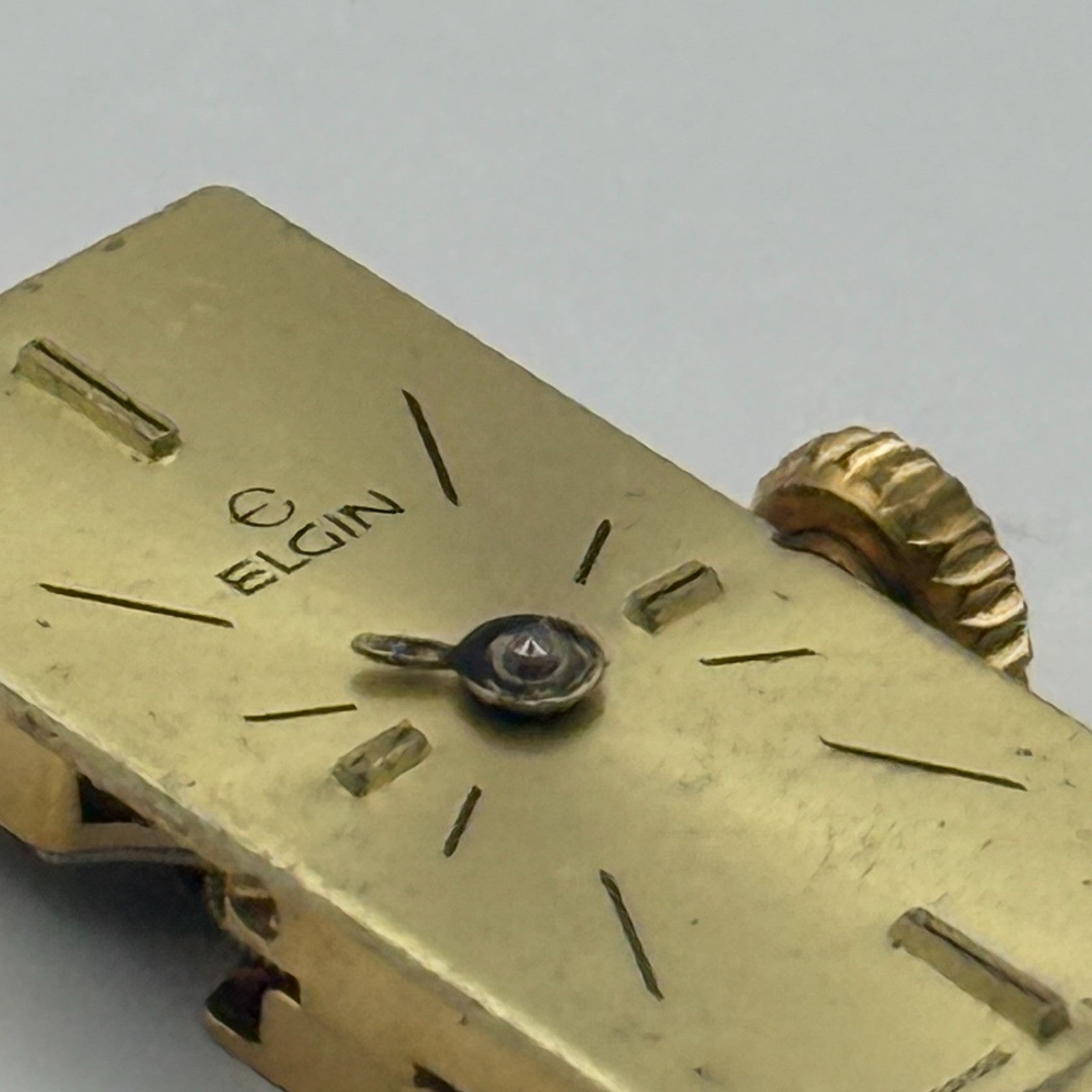 FHF 59-21 Elgin Baguette Watch Movement Manual Wind Vintage Parts Repair 8.8mm