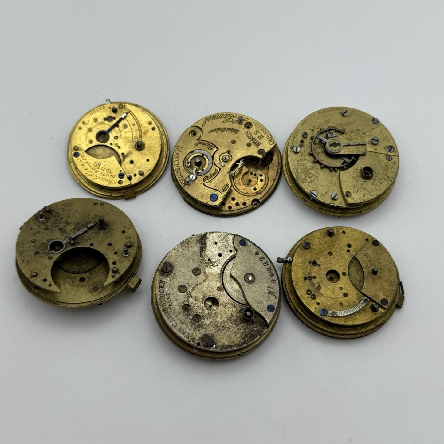 Bundle Mixed Antique / Vintage Pocket Watch Movements Joblot PARTS REPAIR SPARES