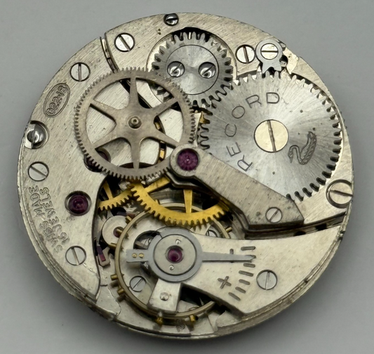 Record 022-18 Watch Movement Manual Wind Vintage Swiss 16 Jewels Parts 28.1mm