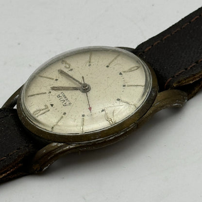 32mm Mens Vintage Avia 15 Jewels FHF 28 Pointer Seconds Hand Swiss Watch PARTS