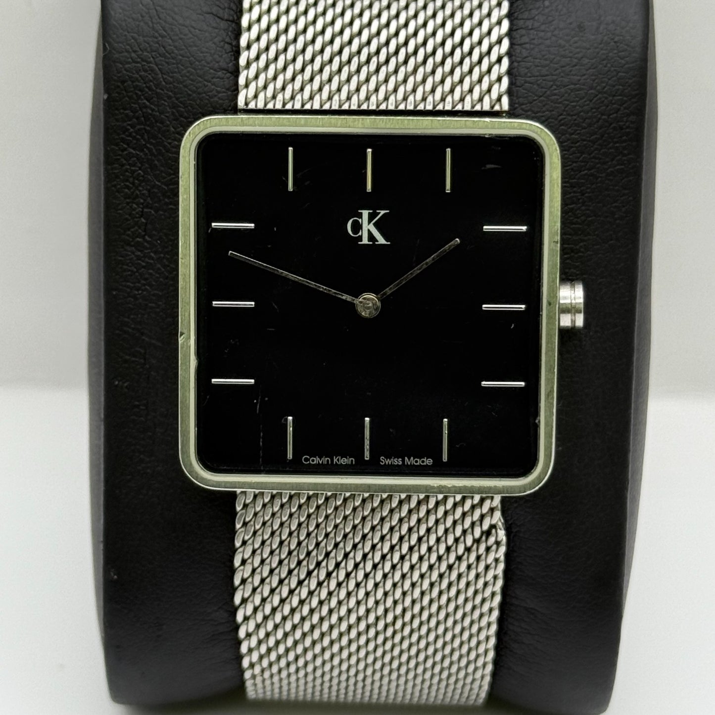 Calvin Klein Ladies Quartz Watch Black Dial Mesh Strap Swiss 30mm PARTS REPAIR